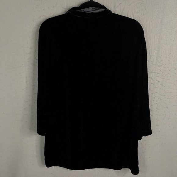 CP Shades Top Womens Medium Black Velvet Whimsigoth Y2K Retro Silk Blend - Picture 3 of 10